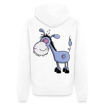 Esel - Langohresel - Eselchen - Unisex Premium Bio Zip Hoodie - Weiß - Hinten - Thijin (182cm)