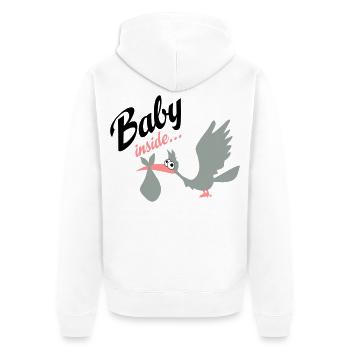 grossesse - Veste à capuche bio Premium Unisexe - blanc - Dos - Thijin (182cm)