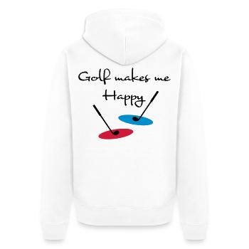 golf - Unisex Premium Organic Zip Hoodie - white - Back - Thijin (182cm)