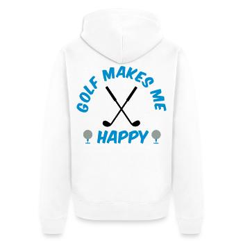 golfing - Unisex Premium Organic Zip Hoodie - white - Back - Thijin (182cm)