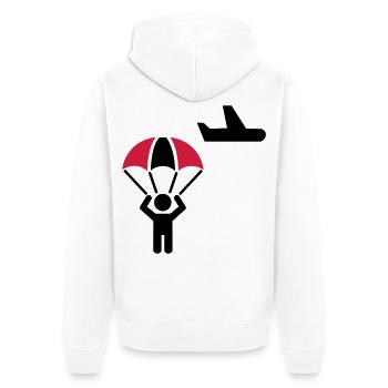 parachutist - Unisex Premium Organic Zip Hoodie - white - Back - Thijin (182cm)