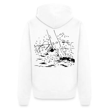Swimmer - Unisex Premium Organic Zip Hoodie - white - Back - Thijin (182cm)