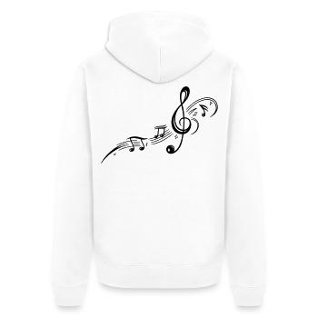 Les notes de musique, clefs, musique - Veste à capuche bio Premium Unisexe - blanc - Dos - Thijin (182cm)