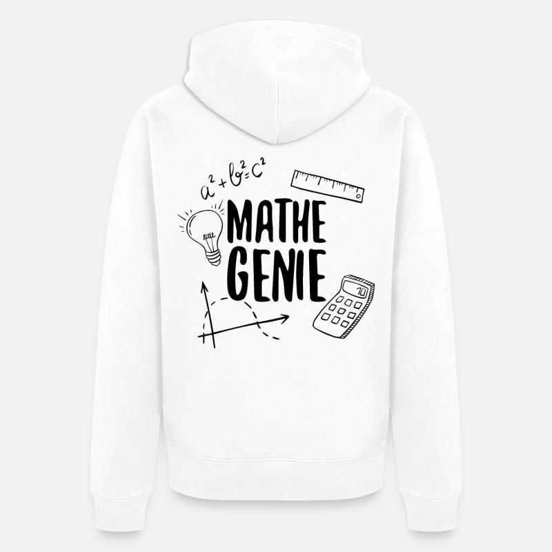 Math Genius Math Genius Math Mathematicien - Veste à capuche bio Premium Unisexe - blanc