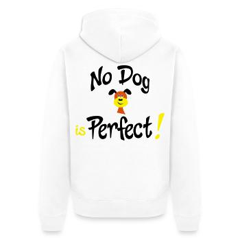 Lustiger Hund - Unisex Premium Bio Zip Hoodie - Weiß - Hinten - Thijin (182cm)