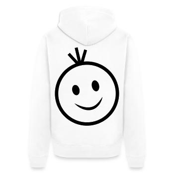 happy face - Unisex Premium Bio Zip Hoodie - Weiß - Hinten - Thijin (182cm)