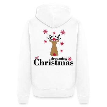 weihnachten - Unisex Premium Bio Zip Hoodie - Weiß - Hinten - Thijin (182cm)