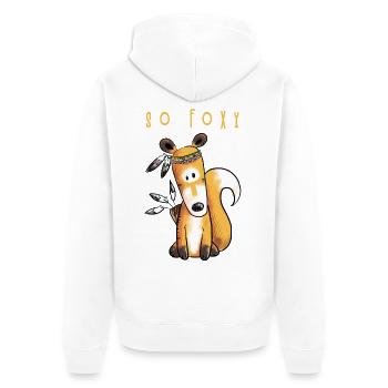 So Foxy Fuchs Im Indianer Kostüm I Rotfuchs - Unisex Premium Bio Zip Hoodie - Weiß - Hinten - Thijin (182cm)