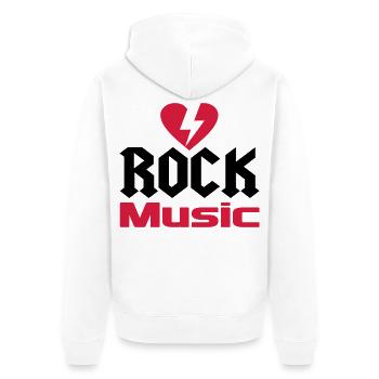 musik - Unisex Premium Bio Zip Hoodie - Weiß - Hinten - Thijin (182cm)