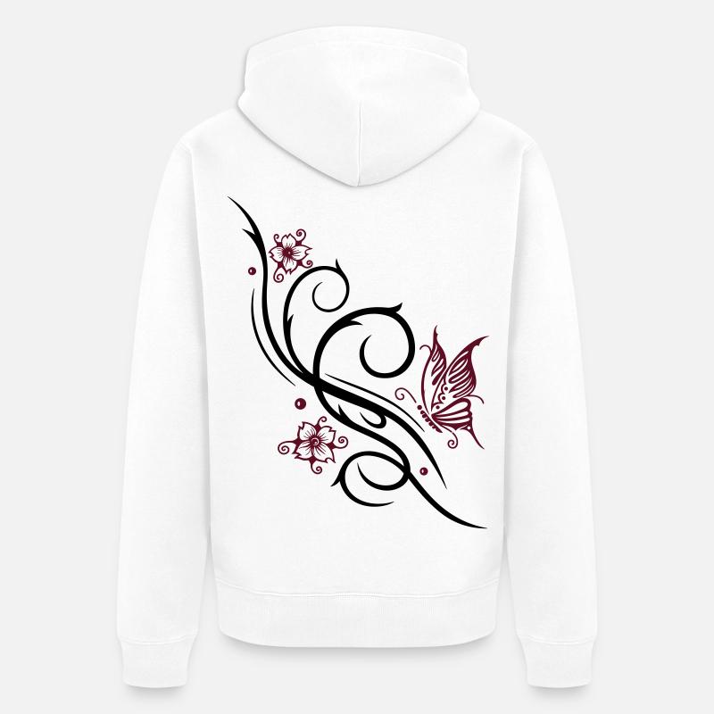 Fleurs de cerisier, fleurs de cerisier - Veste à capuche bio Premium Unisexe - blanc