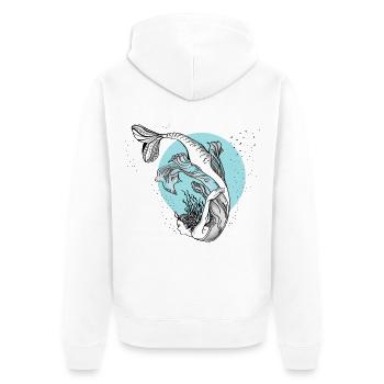 mermaid mermaid illustration girl water lol - Unisex Premium Organic Zip Hoodie - white - Back - Thijin (182cm)