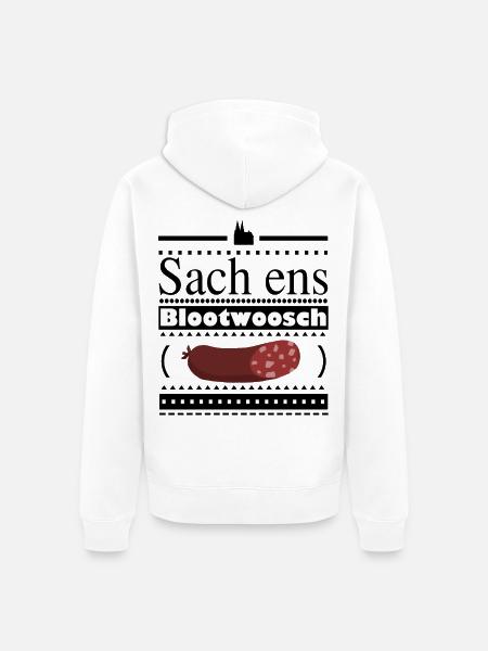 Kölner Blutwurst Cartoon Design - Unisex Premium Bio Zip Hoodie - Weiß