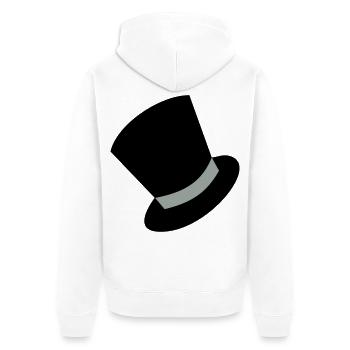 zylinder - Unisex Premium Bio Zip Hoodie - Weiß - Hinten - Thijin (182cm)