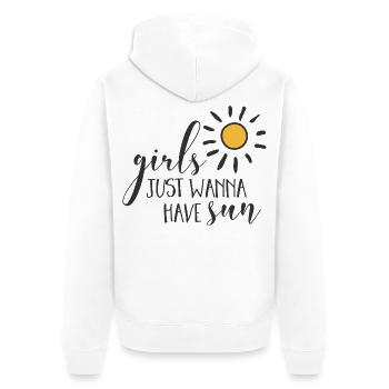 Girl Power Design Inspirierende Sonne - Unisex Premium Bio Zip Hoodie - Weiß - Hinten - Thijin (182cm)