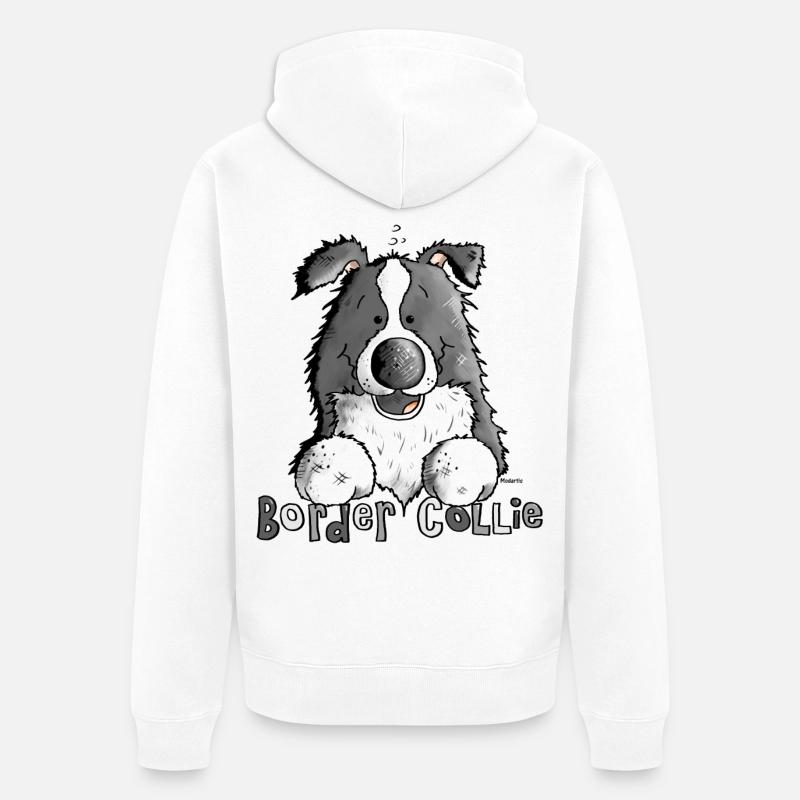 Petit Boder Collie - Chien de Berger - Veste à capuche bio Premium Unisexe - blanc