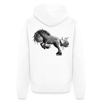 Sauvage Cheval frison - Chevaux - Veste à capuche bio Premium Unisexe - blanc - Dos - Thijin (182cm)