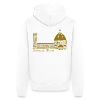 Cathédrale de Florence, dessinée à la main - Veste à capuche bio Premium Unisexe - blanc - Dos - Thijin (182cm)