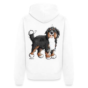 Bonne bouvier bernois - Chien - Chiens - Veste à capuche bio Premium Unisexe - blanc - Dos - Thijin (182cm)