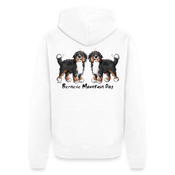 Drôle Bouvier Bernois - Chien - Chiens - Veste à capuche bio Premium Unisexe - blanc - Dos - Thijin (182cm)