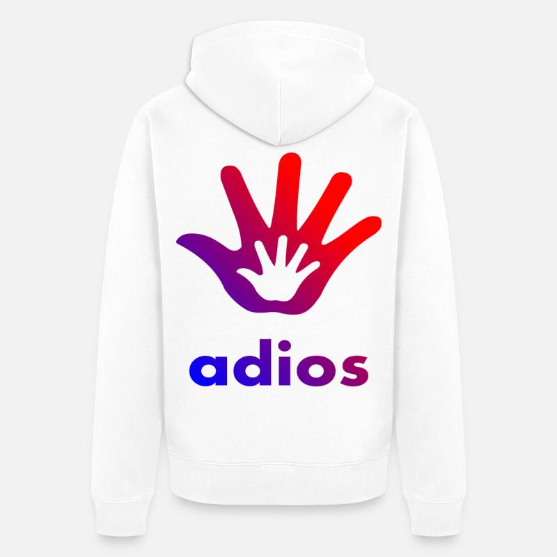 Main Adios - Veste à capuche bio Premium Unisexe - blanc