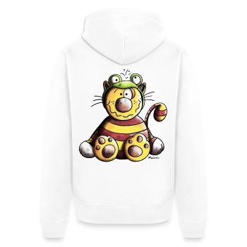 Mignon Chat - Veste à capuche bio Premium Unisexe - blanc - Dos - Thijin (182cm)