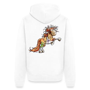 Cheval Sauvage - Veste à capuche bio Premium Unisexe - blanc - Dos - Thijin (182cm)