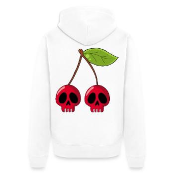 Tête de mort cerise - Veste à capuche bio Premium Unisexe - blanc - Dos - Thijin (182cm)