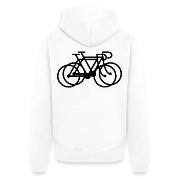 Rennräder - Unisex Premium Bio Zip Hoodie - Weiß - Hinten - Thijin (182cm)