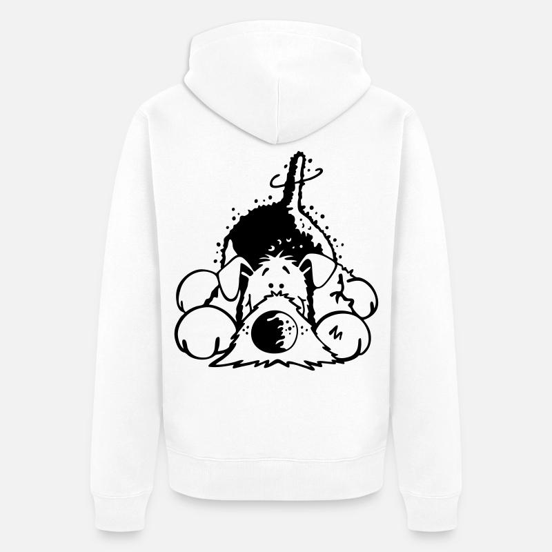 Mignon Airedale Terrier - Veste à capuche bio Premium Unisexe - blanc