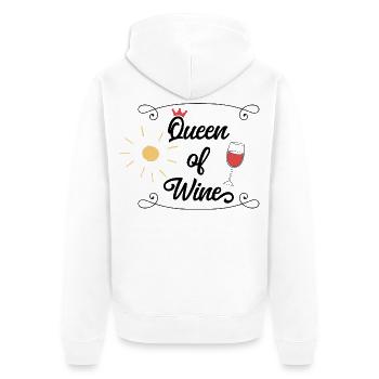 Wine - Unisex Premium Organic Zip Hoodie - white - Back - Thijin (182cm)