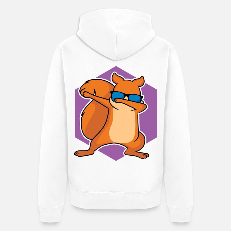 Dabbing Squirrel - Conception - Veste à capuche bio Premium Unisexe - blanc
