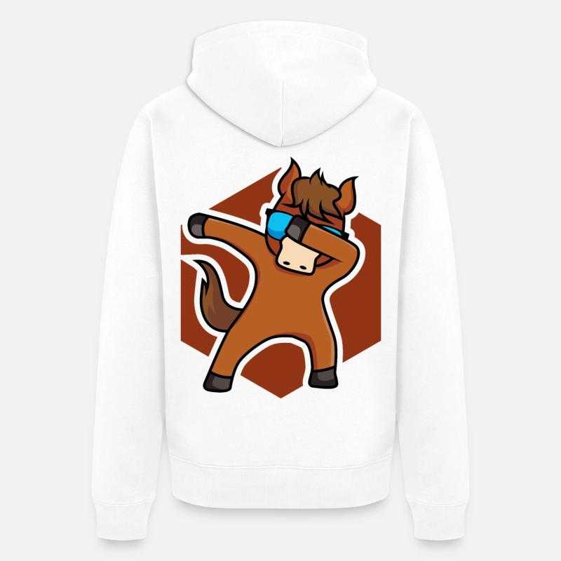 Cheval de cheval cheval - design - Veste à capuche bio Premium Unisexe - blanc