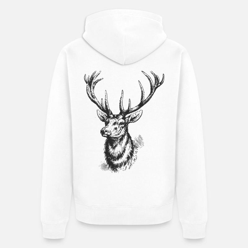 Hirsch - Conception - Veste à capuche bio Premium Unisexe - blanc