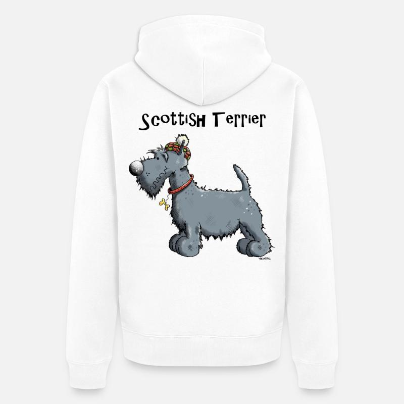 Mignon Scottish Terrier - Veste à capuche bio Premium Unisexe - blanc