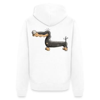 Darinka The Dachshund - Unisex Premium Organic Zip Hoodie - white - Back - Thijin (182cm)