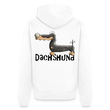 Desideria the Dachshund - Unisex Premium Organic Zip Hoodie - white - Back - Thijin (182cm)