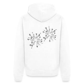 Feuerwerk - Unisex Premium Bio Zip Hoodie - Weiß - Hinten - Thijin (182cm)
