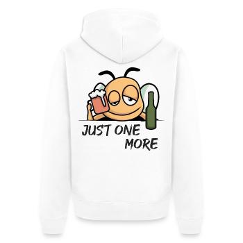 Just One More - Unisex Premium Bio Zip Hoodie - Weiß - Hinten - Thijin (182cm)