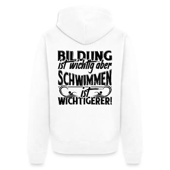 Schwimmen Schwimmern Geschenk - Unisex Premium Bio Zip Hoodie - Weiß - Hinten - Thijin (182cm)