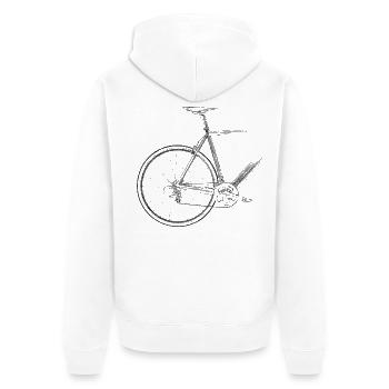 vélo de course - Veste à capuche bio Premium Unisexe - blanc - Dos - Thijin (182cm)