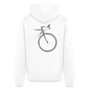 vélo de course - Veste à capuche bio Premium Unisexe - blanc - Dos - Thijin (182cm)