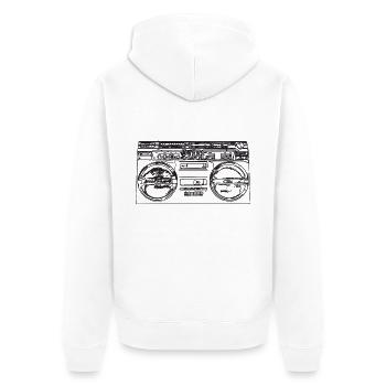 Hip Hop music - Unisex Premium Organic Zip Hoodie - white - Back - Thijin (182cm)