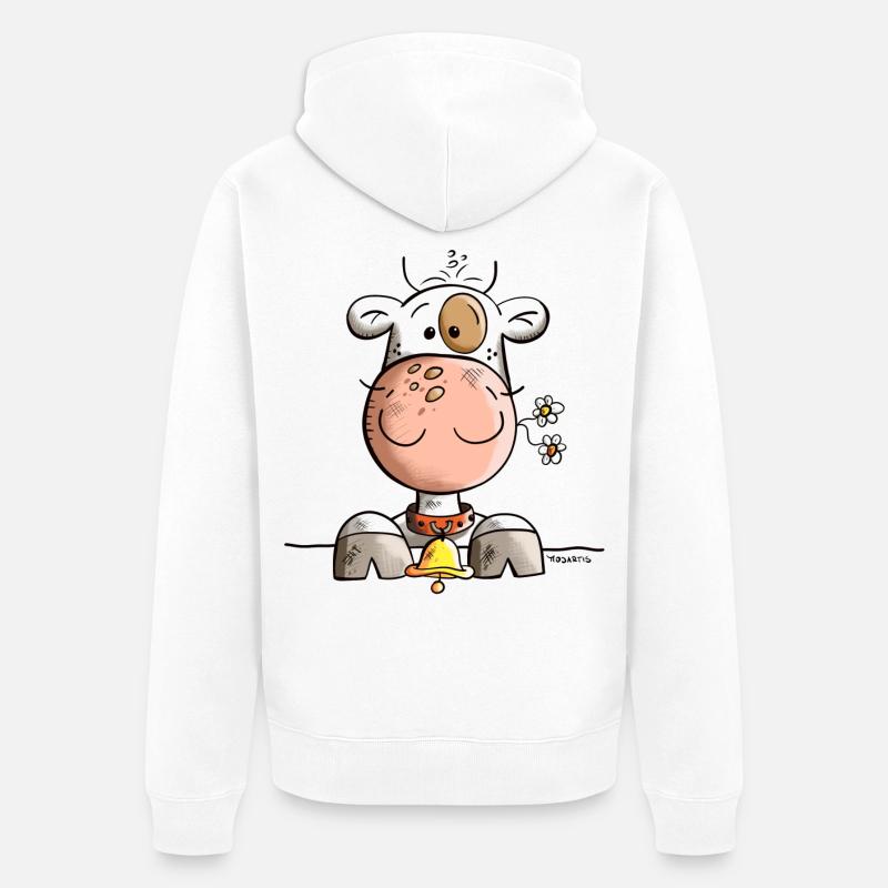Mignon Vache - Veste à capuche bio Premium Unisexe - blanc