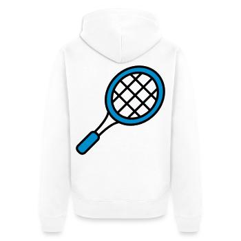 tennis - Unisex Premium Organic Zip Hoodie - white - Back - Thijin (182cm)