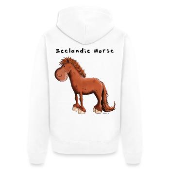 Cheval islandais - Veste à capuche bio Premium Unisexe - blanc - Dos - Thijin (182cm)