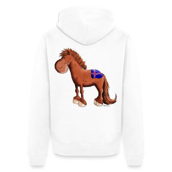 Cheval islandais - Veste à capuche bio Premium Unisexe - blanc - Dos - Thijin (182cm)