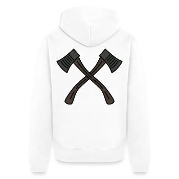 Axe - Unisex Premium Organic Zip Hoodie - white - Back - Thijin (182cm)