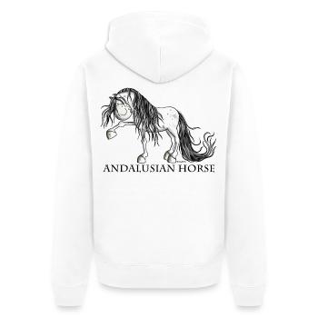 Süßer Andalusier - Unisex Premium Bio Zip Hoodie - Weiß - Hinten - Thijin (182cm)