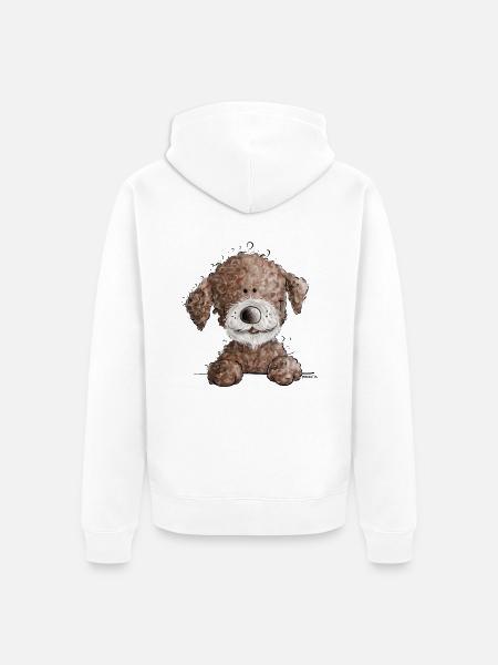 Sweet Lagotto Romagnolo I water dog cartoon dog - Unisex Premium Organic Zip Hoodie - white