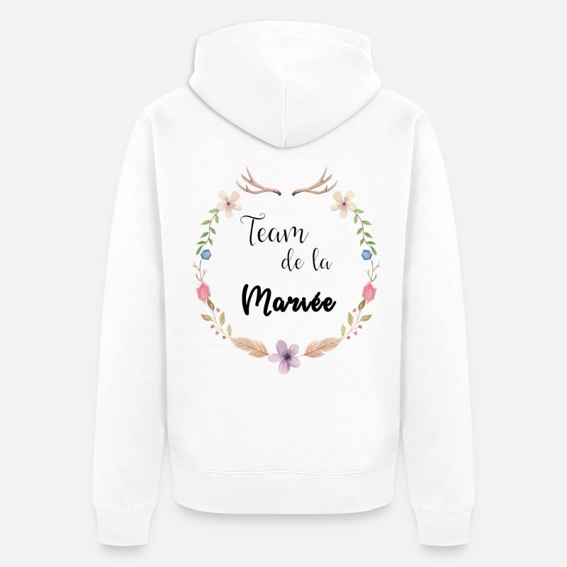 team de la mariée boho - Veste à capuche bio Premium Unisexe - blanc